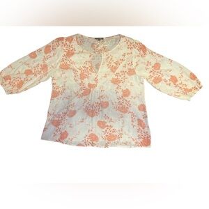 Papermoon Women’s Addley White Orange Floral Tied Keyhole Clip Dot Medium